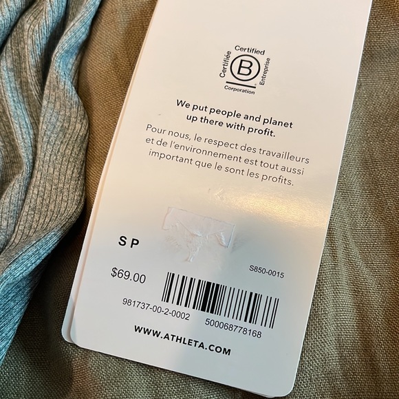 NWT Athleta Uptempo Ribbed Henley Top Size Small Petite - Picture 4 of 4